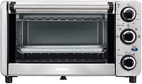 Danby DBTO0412BBSS 0.4 cu ft/12L 4 Slice Countertop Toaster Oven in Stainless Steel Toast, Bake, Broil, Keep Warm functions