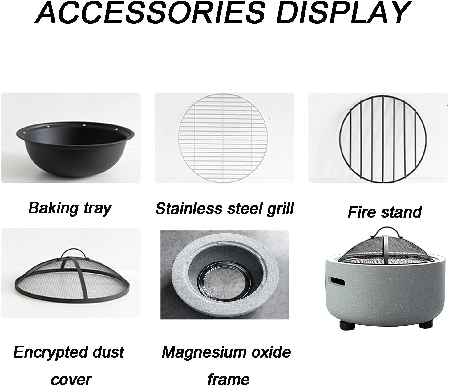 Fire Pit Outdoor fire Pit, Domestic Outdoor Charcoal Heater, Garden fire Pit with Sparkle Screen and Poker