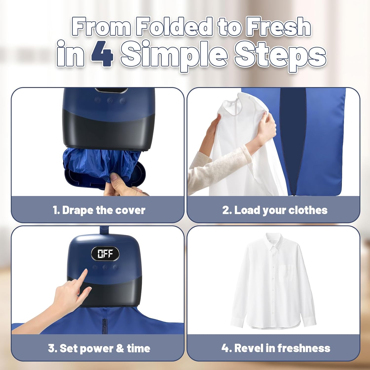 Portable Mini Clothes Dryer, Compact Foldable Electric Drying Machine with Adjustable Timer, Quiet Fast-Drying Design for Home, Apartment, RV, Travel & Dorms