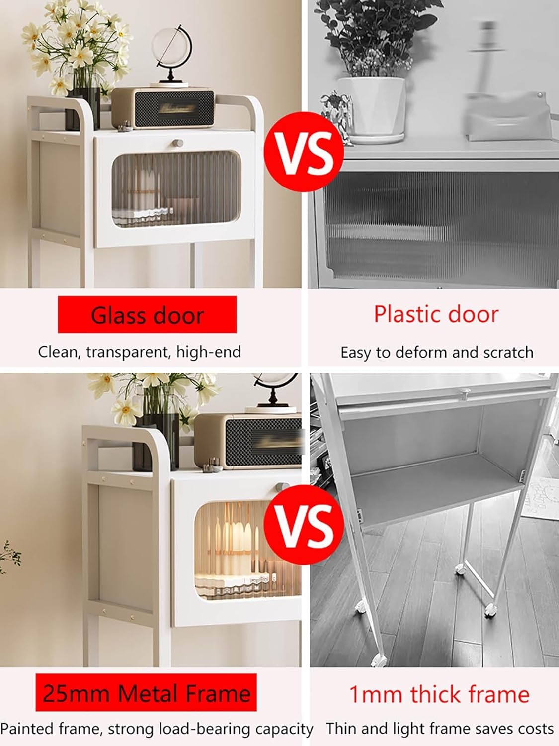 Generic Robot Vacuum Cleaner Storage Rack With Drawer, 39.7 Inch Home Storage Rack, Living Room Storage Display Rack, Mobile Fish Tank Rack(Natural,21.6x13.7x36.6in)