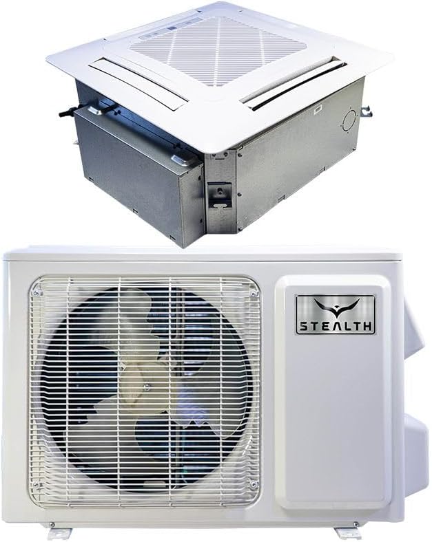 24,000 BTU 18 SEER Stealth Designer Mini-Split Ceiling Cassette Single Zone System