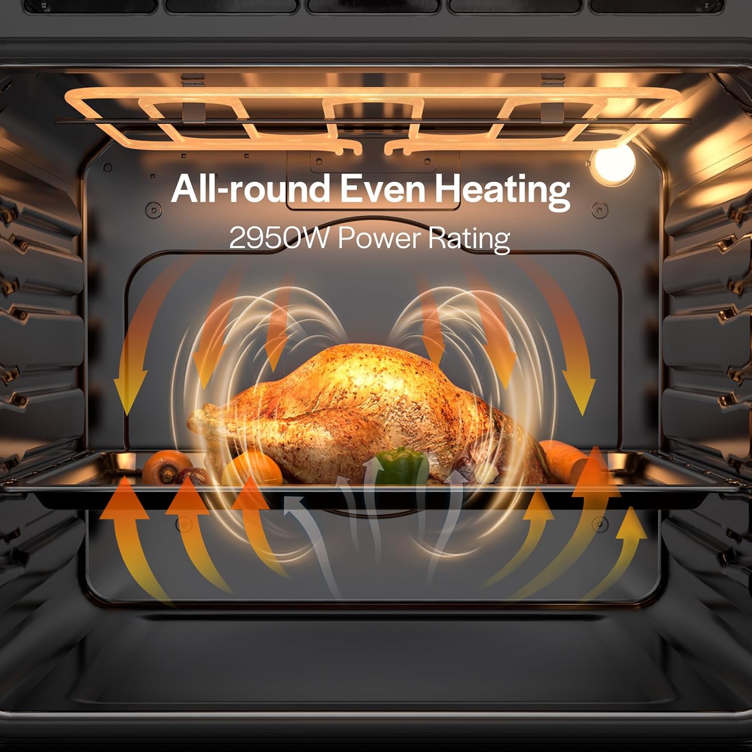 Empava 24 inch Electric Single Wall Oven with 4 Basic Bake Broil Cooking Modes, Mechanical Knob Control, 2.5 Cu.ft. Capacity, 2950W