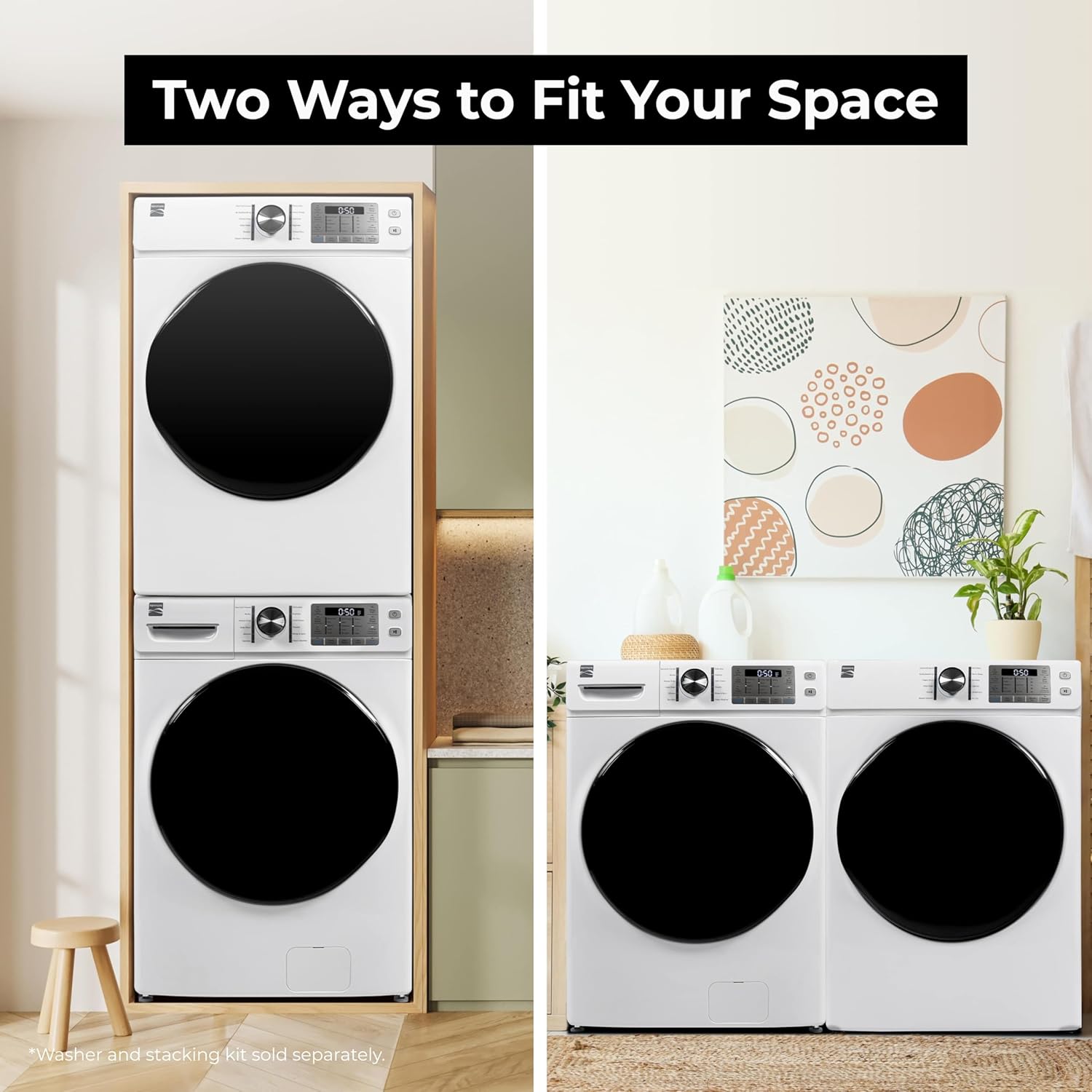 Kenmore 8.0 cu. ft. Front Load Gas Dryer - Wrinkle Guard with Accela Steam to Reduce Static and Odors - Smart Sensor Drying - LED - White