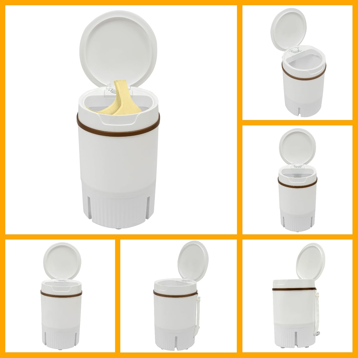 Mini Washing Machine, 260W Portable Compact Spin Dryer, 4.5L/1.19Gal Capacity Semi-Automatic Washer with Dehydration Basket-for Dorm, Travel, Clothes, Socks, Easy Use, 12.2 * 11.81 * 18.5in White