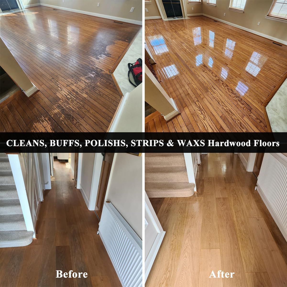 Commercial Floor Scrubber Machine with Brushes and Pads, Heavy Duty Floor Cleaner Polisher and Buffer- Deep Cleaning Tile and Grout, Hardwood Floors and Carpets without Getting on Hands and Knees