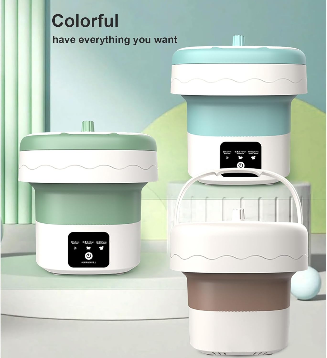 WHYATT Folding Washing Machine - Portable Washing Machine Baby Clothes Socks Underwear Towels Washing Machine Applicable