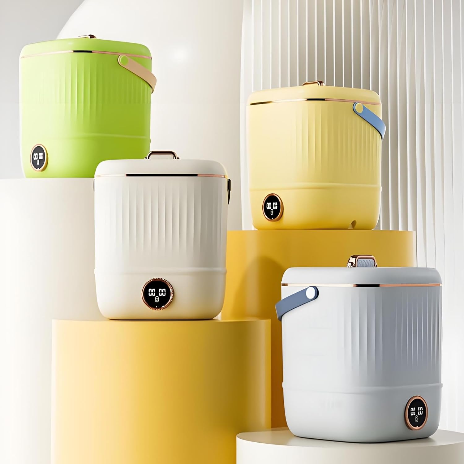 Mini Laundry Machine And Drying, Portable Mini Washing Machine For Underwear, Small Washing Machines For Apartments, Dorm,RV, Travel(Size:11.02 * 11.02 * 12.59in,Color:green) (Beige)