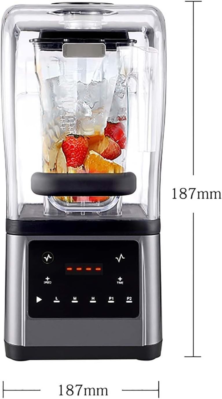 Commercial Smoothie Makers, 1.6L Electric Smoothie Blender,with Sound Proof Cover, Food Processor for Fruits