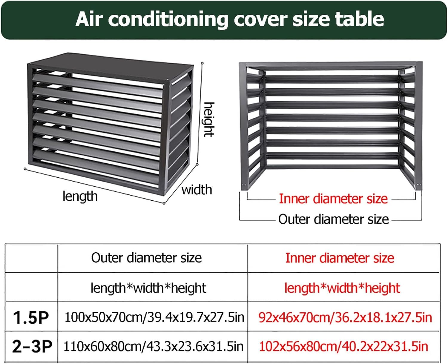 Outdoor Air Conditioning Cover, Aluminum Condenser Protective Cover, Grilles For AC And Heat Pumps, Mini Split Air Conditioner Cover For Outside Units, Freestanding Louvered Space Divider ( Color : Br