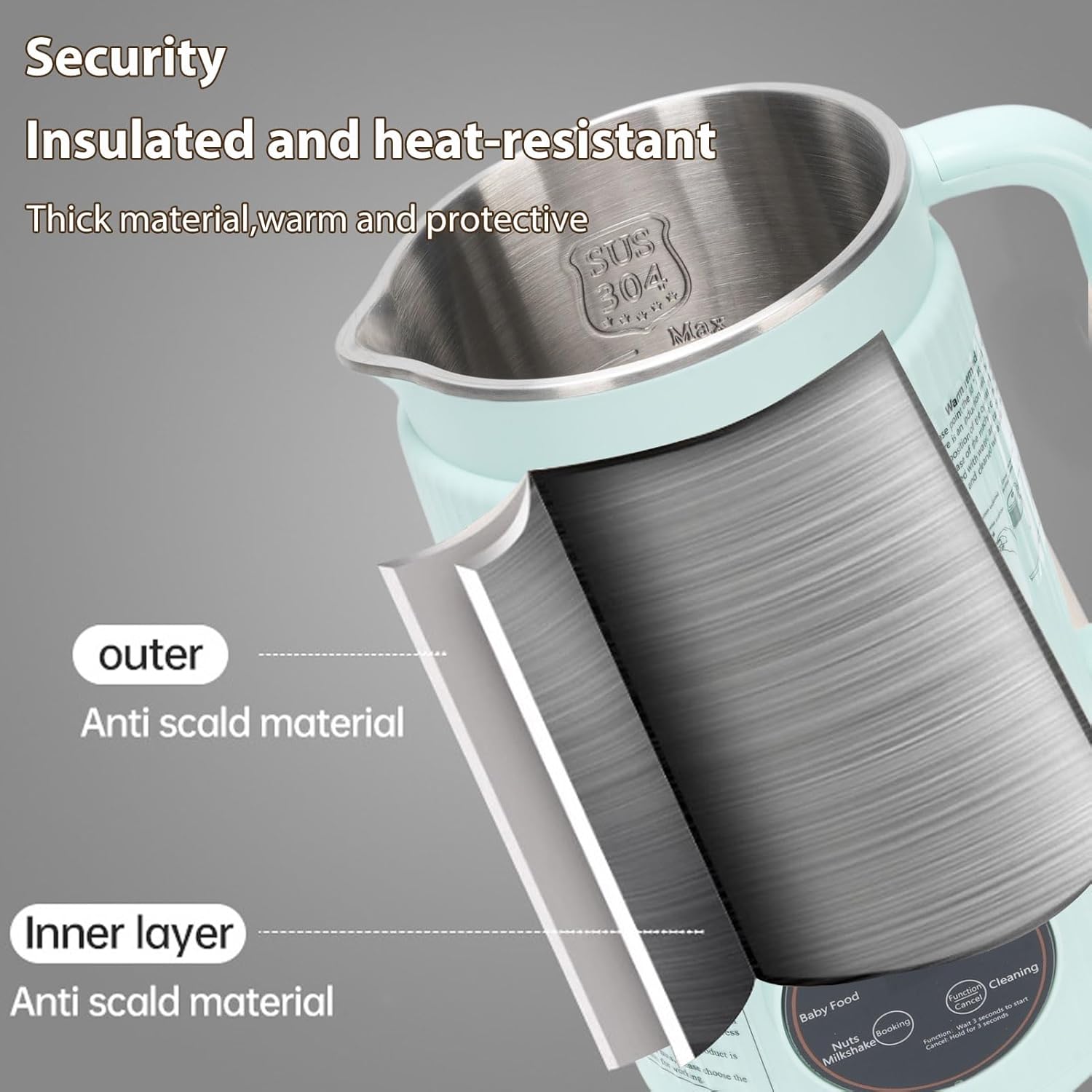 Irishom Nut Milk Maker, Soy Milk Maker Programmable Blender with Digital Display 12 Stainless Steel Blades Auto Cleaning 8H Keep Warm Function (Green)