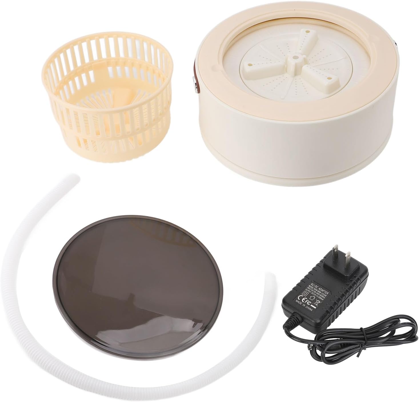 Foldable Washing Machine, 8L Mini Washer Machine Portable Washing Machine with Rotating Dryer for Camping Travel Apartment Dormitory, Laundry Washer for Underwear Baby Clothes(Beige Brown)