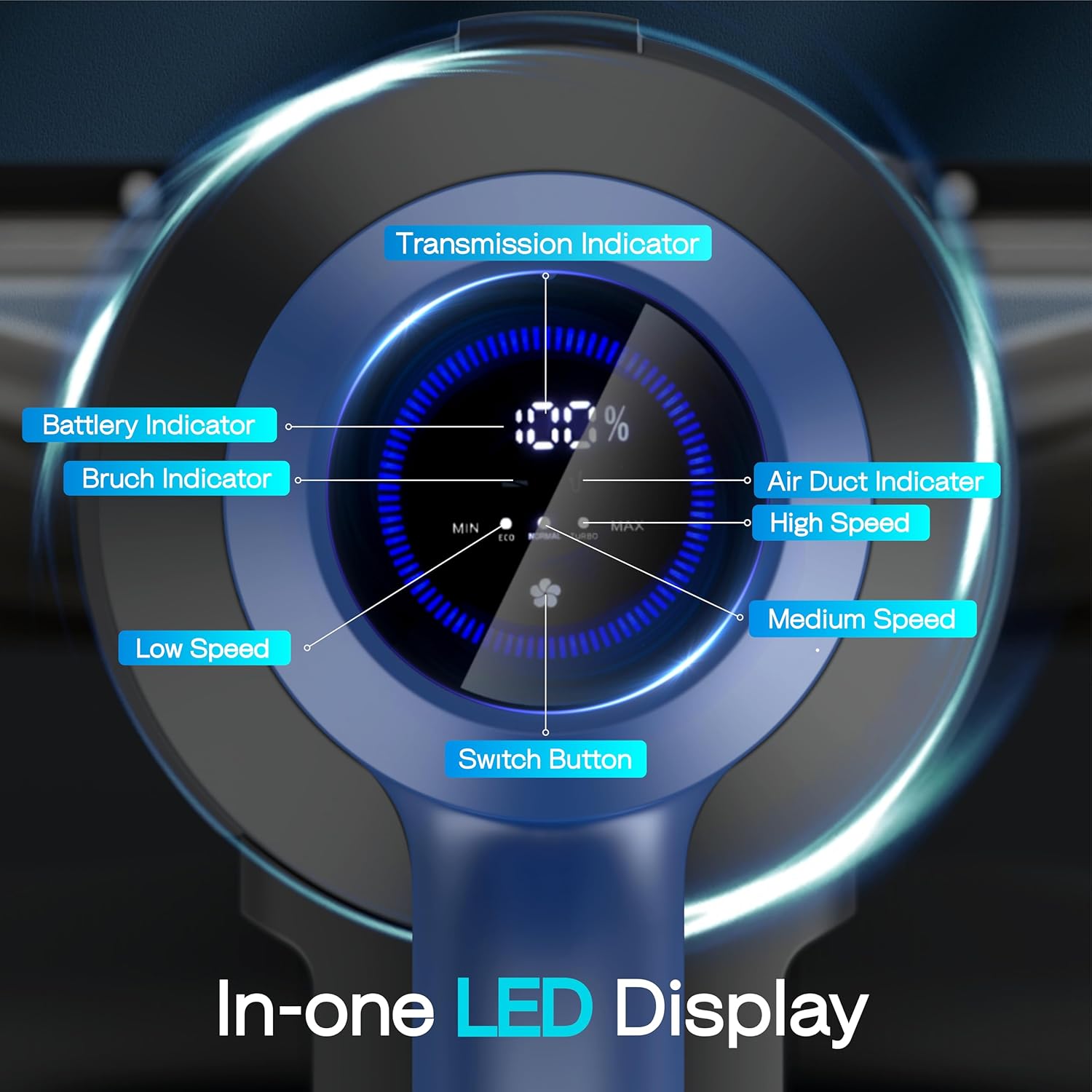 Cordless Vacuum Cleaner, 30KPA 350W Self-Standing Stick Vacuum Cleaner with LED Touch Screen, Charging Wall Mount, 3 Suction Modes, Anti-Tangle Wireless Vacuum for Home/Hair/Carpets/Hard Floor