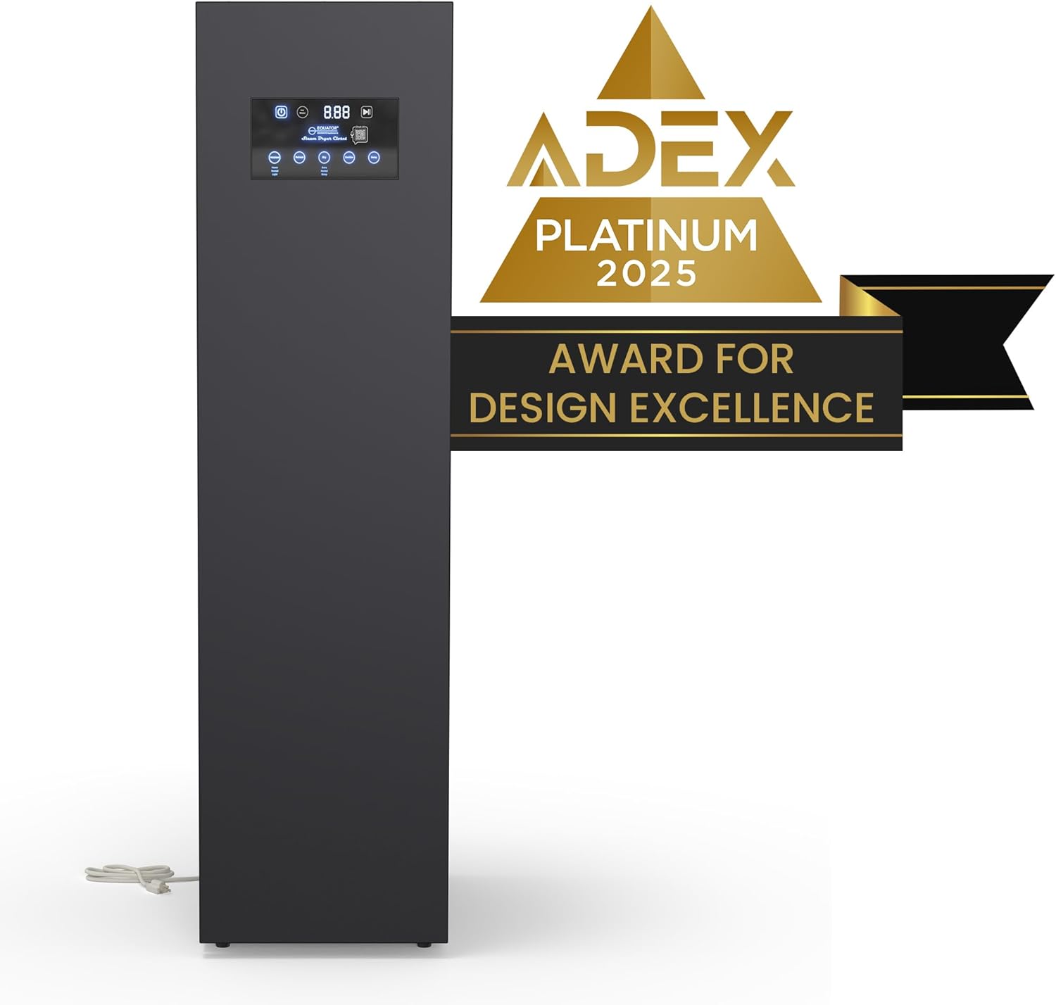 Equator 7.6cf Smart Steam Dryer Closet 4 Moving Hangers Quick20 Refresh Wrinkle Free in Black