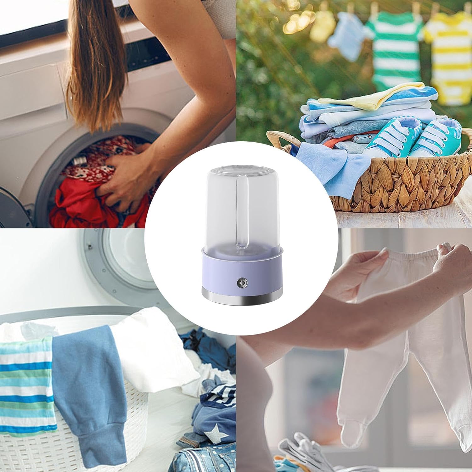 Compact Washer | Cordless Rechargeable Small Washer | Portable Laundry Solution For Apartments, Dorms, Camping, RV Travel, Electric Washing Machine For Quick And Efficient Cleaning The Go