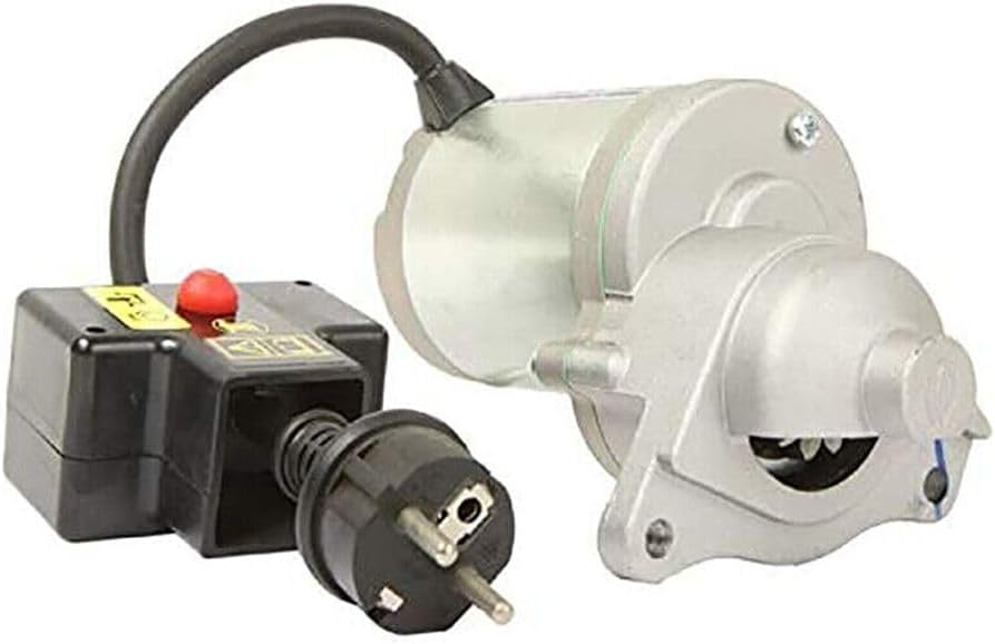 220V 12T Counterclockwise Starter Motor Fits Engines on Snow Blowers 7.244 in / 184 mm -Length 12-Number of Teeth