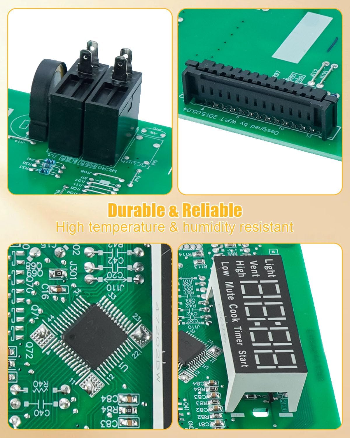 WB27X29801 Microwave Main Control Board with White LED Fit for GE JVM3162 JNM3163 and More, Microwaves Control Board Replace WB27X38153 4586374 AP6327864 PS12299300