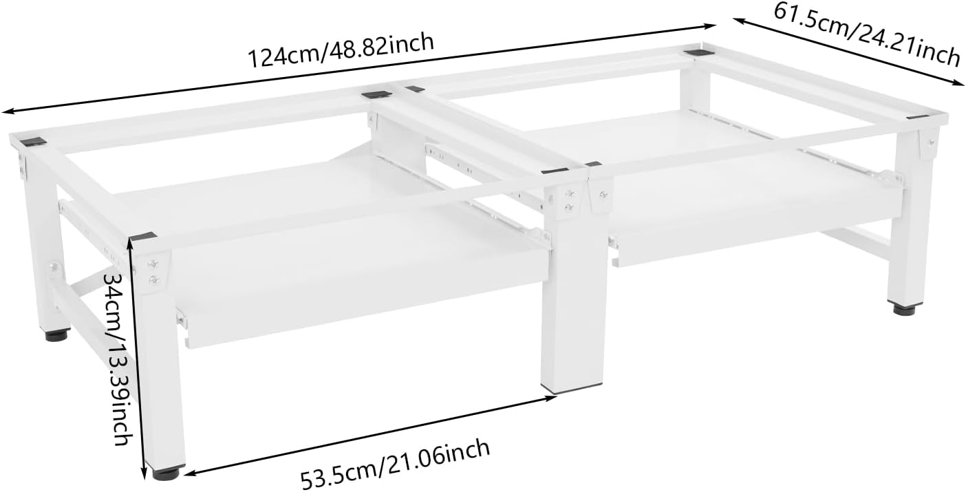 Double Washing Machine Base, Universal Laundry Pedestal, Heavy Duty Metal Washer Dryer Pedestal 49