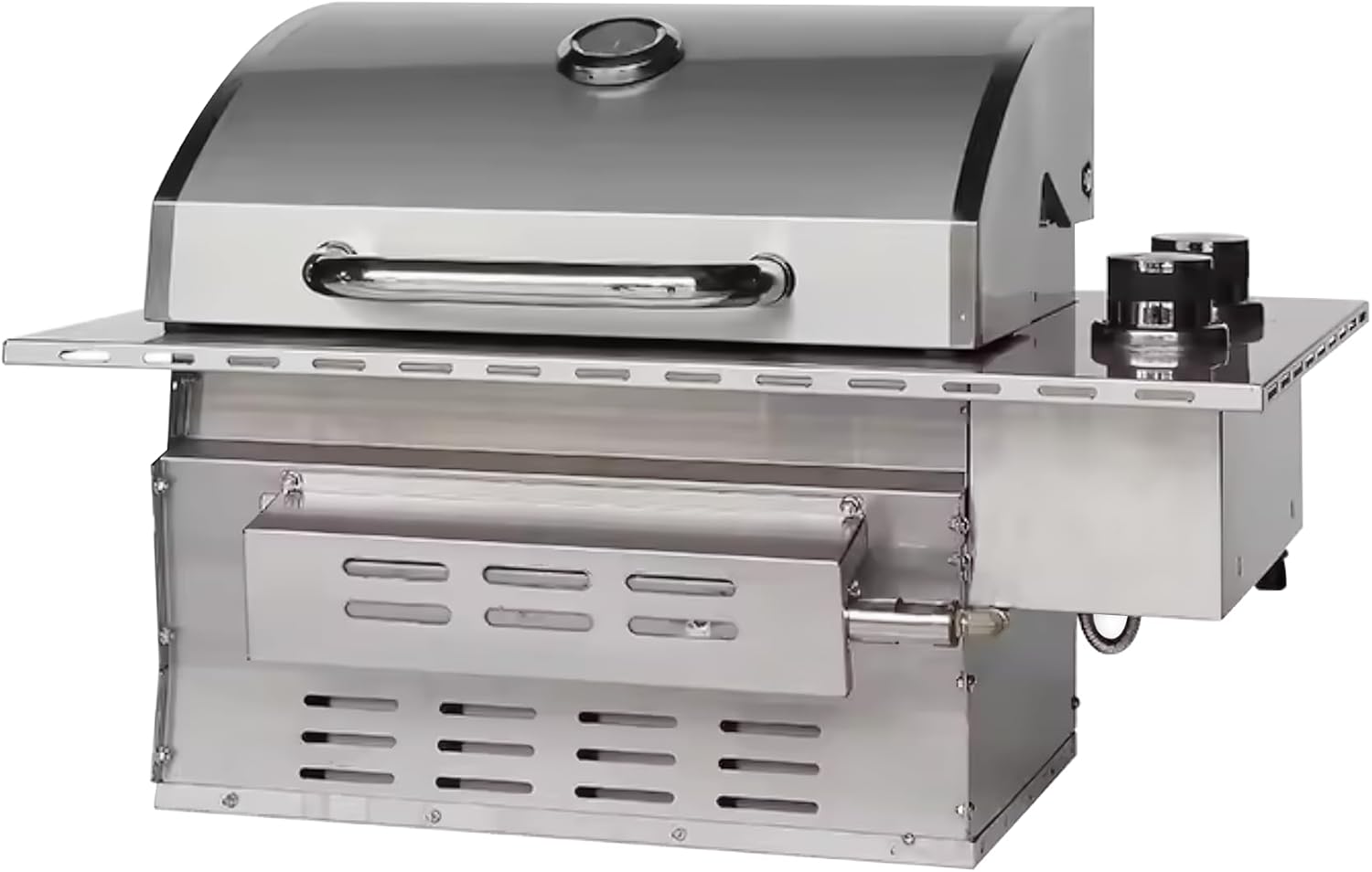 Stainless Steel Smokeless Propane Gas Grill with 2 Infrared Burners, 17000 BTUs, 550°F Max - Indoor/Outdoor Kitchen Built-In Grill with Oil Drop Tray, BBQ & Grill Accessories Compatible