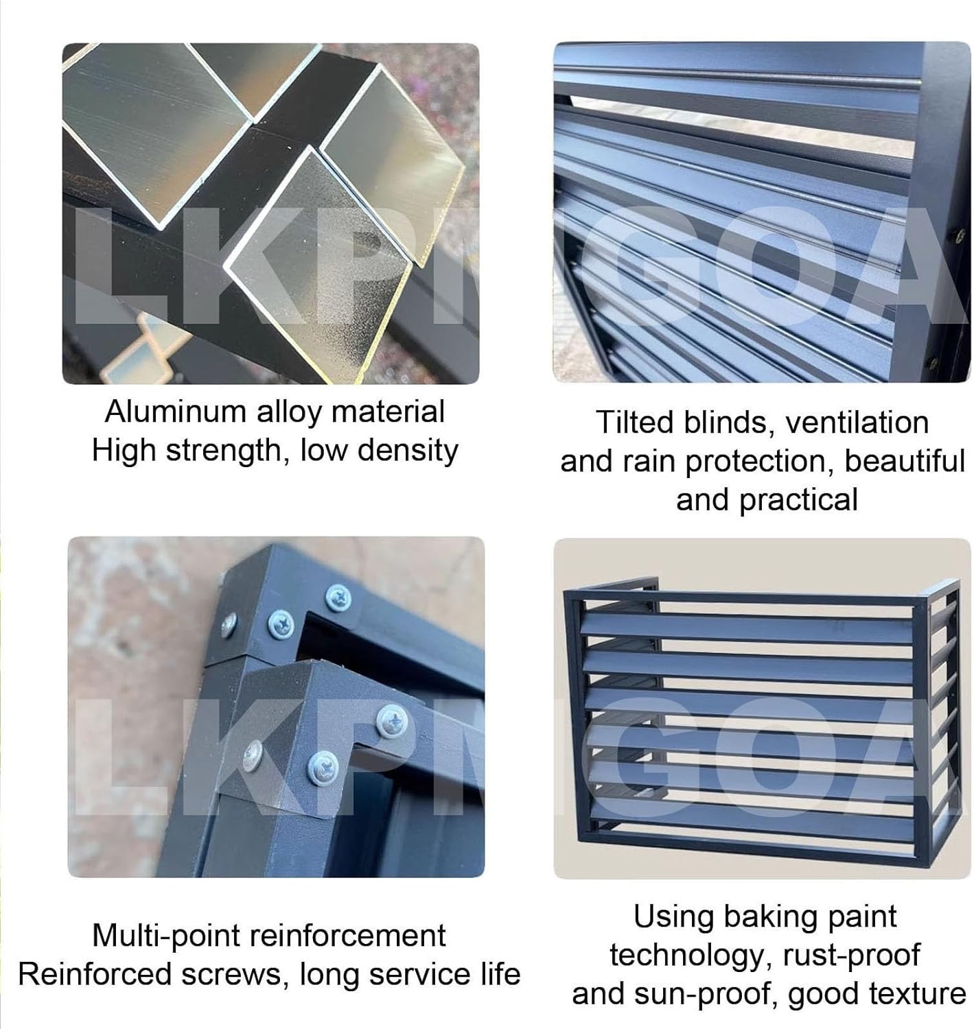 Aluminum Air Conditioner Cover, Air Conditioner Fence for Outside, Anti Theft, Noise Reduction, Wide Application, Outdoor All Weather(White,110cm)