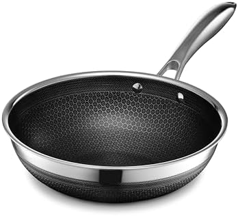 HexClad Hybrid Nonstick 10-Inch Wok, Stay-Cool Handle, Dishwasher-Friendly, Oven-Safe Up to 900°F, Induction Ready, Compatible with All Cooktops