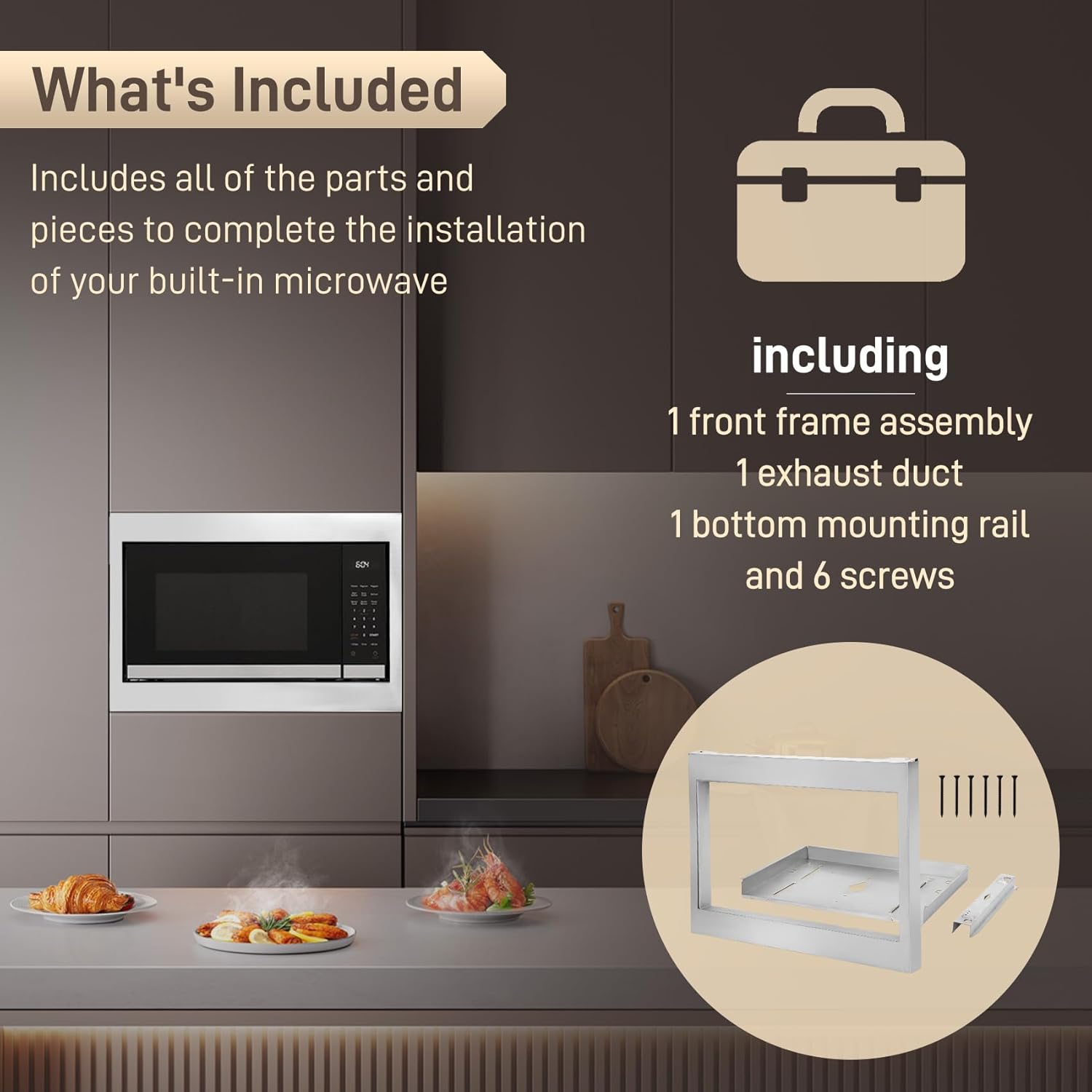 GMTK2768AF Microwave Trim Kit in Stainless Steel Compatible with Frigidaire Gallery Built-in Microwave Model GMBS3068AF, 27 Inch Trim Kit Certified by UL & cUL for a Stylish Built-in Look