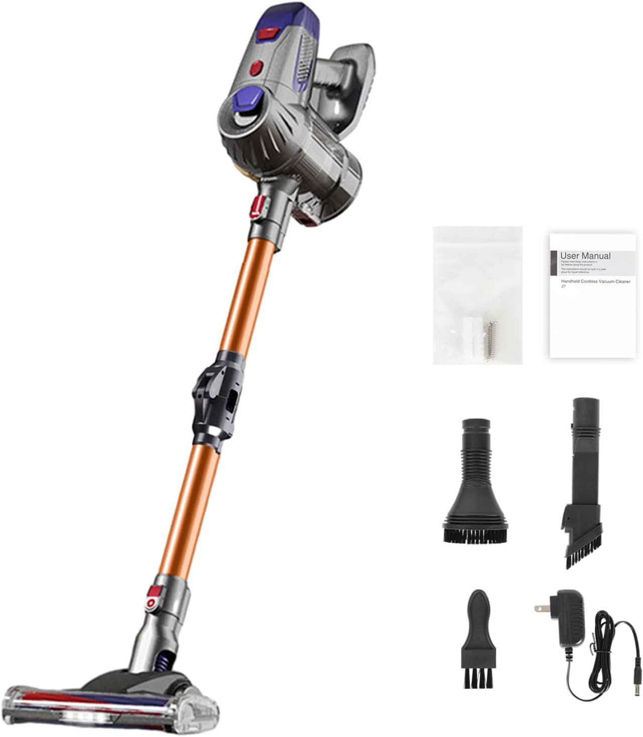 Cordless Vacuum Cleaner, 10Kpa Super Suction, 40min Runtime, 150W Stick Vacuum with High-Speed Motor and Detachable Battery, Rechargeable Vacuum Cleaner for Home Hardwood Floor Carpet Pet