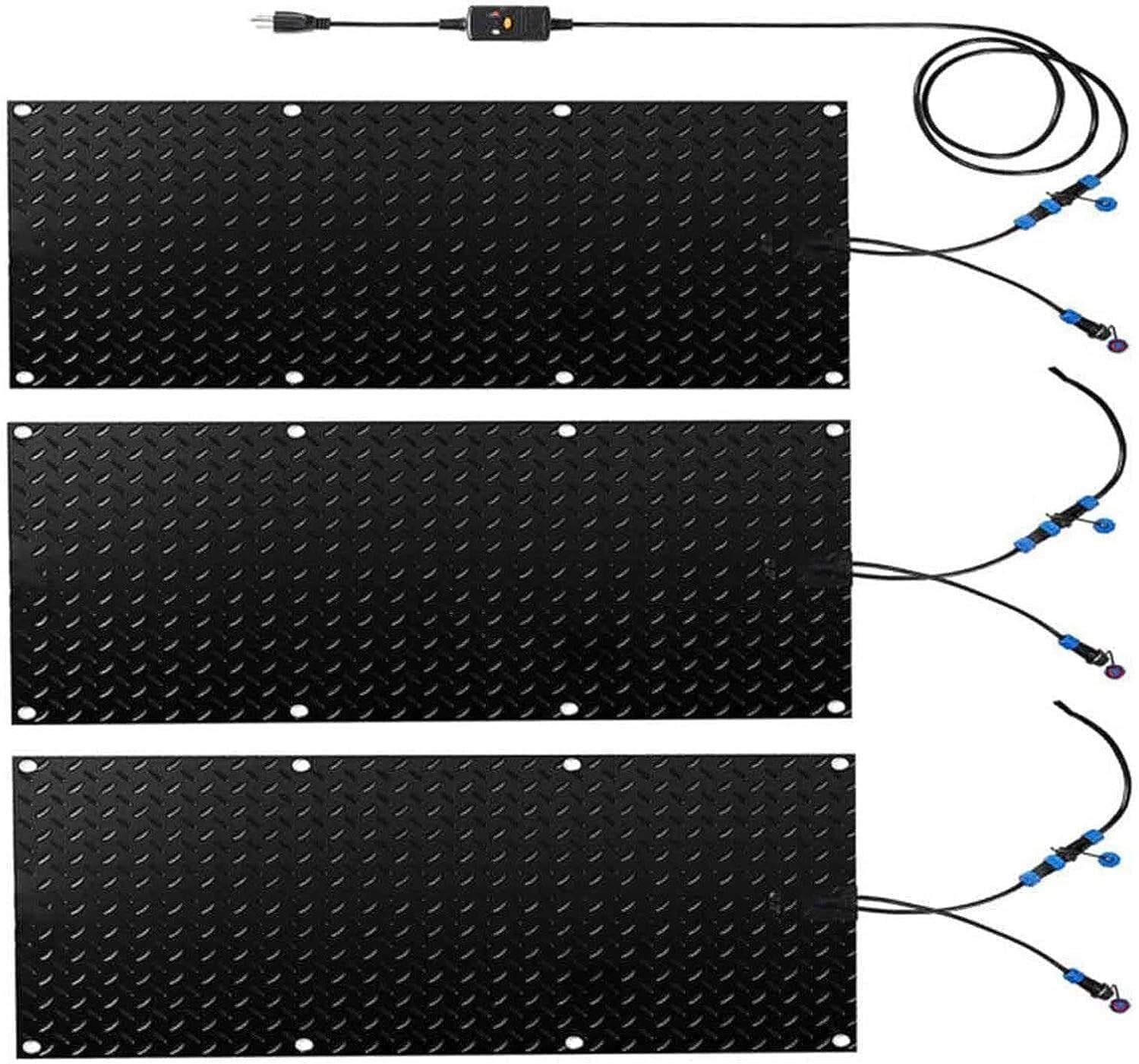Heated Snow Melting Mats for Entrances, 10x30in/10in x 35.4in/10x48in Snow Melting Mat,Heated Outdoor Mats,No-Slip Stair Heating Mats, No-Slip Snow Melting Mats W/5ft Power Cord ( Color : 3 Pcs , Size