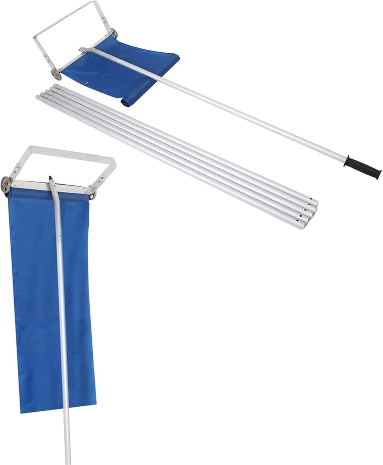 Snow Shovels Roof Snow Shovel, Portable Telescopic Snow Shovel Length 4.5M Oxford Cloth Snow Scraper Aluminum Pole Snow Rake Remove Snow On Roof