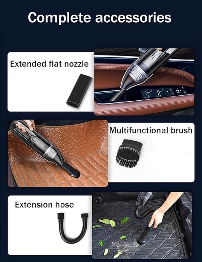 Handheld Vacuum Cleaner 6000PA Powerful Cyclonic Suction Lightweight Quick Charge Vacuum Cleaner Cordless for Home Car