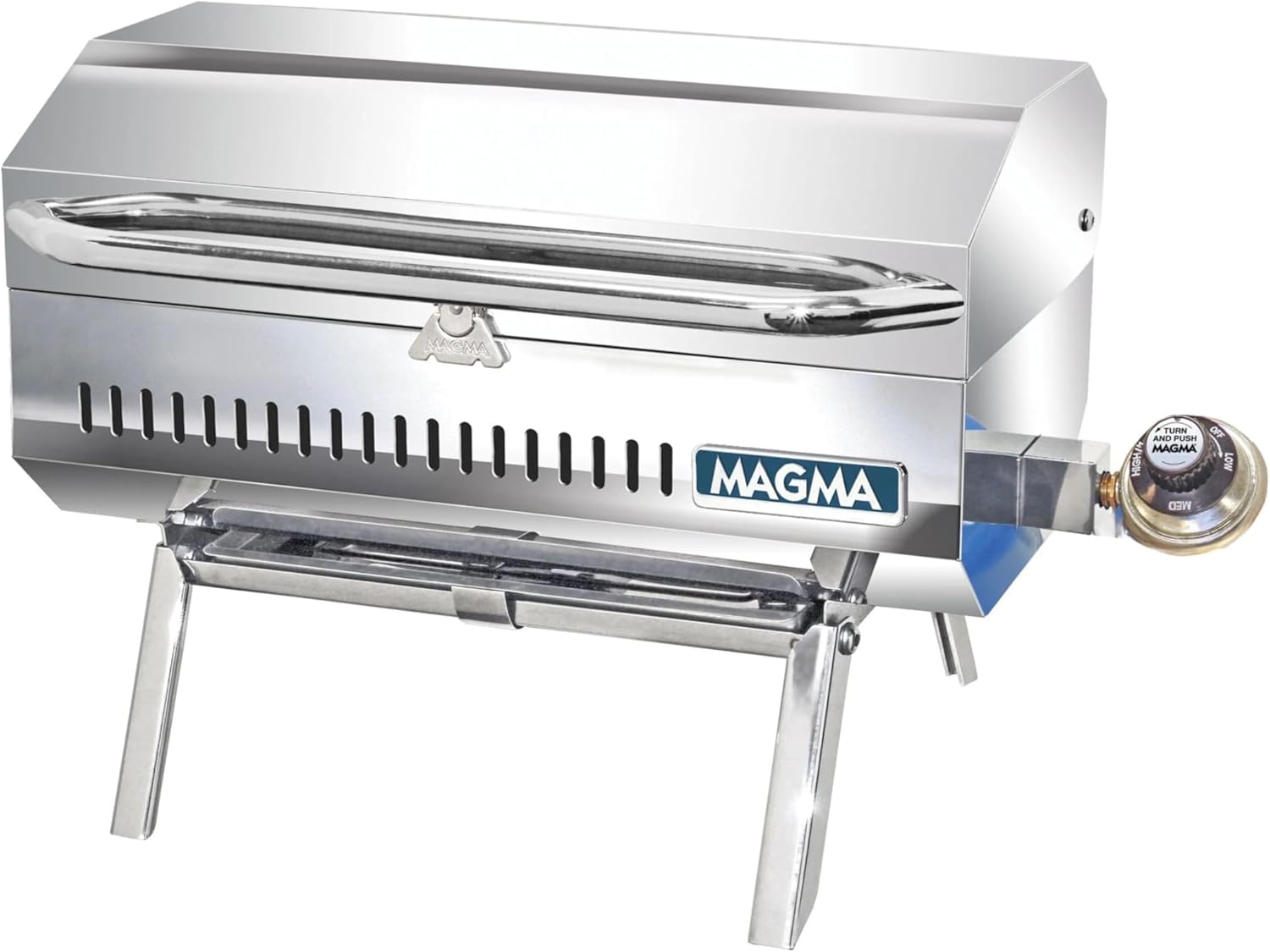 Magma A10-803 ChefsMate Gas Grill | Portable Stainless Steel BBQ | Ideal for Marine, RV, Camping & Outdoor Grilling