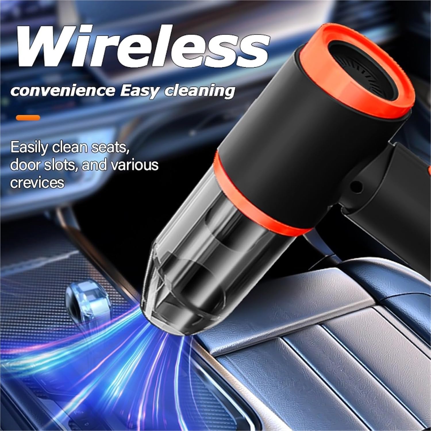 Small Portable Strong Suction 12v Wired car Special Vacuum Cleaner, a Tool for Cleaning Gaps and Garbage in The car(Orange)