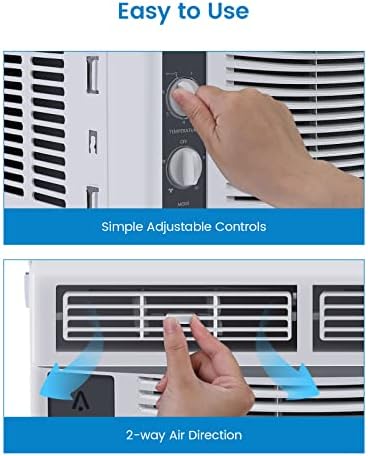 5000 BTU Air Conditioner Window Unit, Fast Cooling to 150 Sq.Ft. Window AC Unit with Easy-to-Use Mechanical Controls, Energy Savings, Quiet Operation, 110-115V