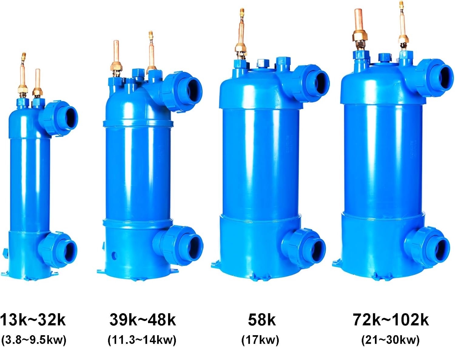 Pool Heat Exchanger Titanium Twisted Tube PVC Shell for Swimming Pool Heat Pump Solar Spa Heating and Cooling(102kBtu / 30kw)