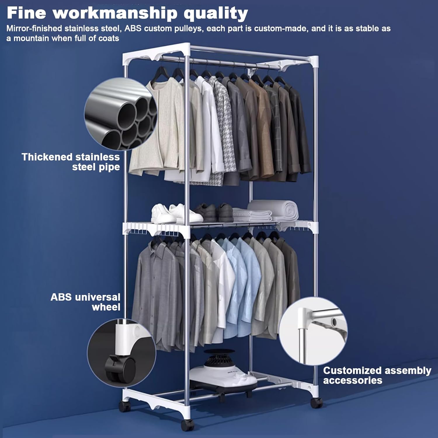 Heated Clothes Drying Rack,Dry Soon Heated Drying Rack Travel Dryer Machine 3 Gears Portable Clothes Dryer,Indoor Foldable Electric Clothes Airer Drying Rack for Apartments,Families,Foldable 1