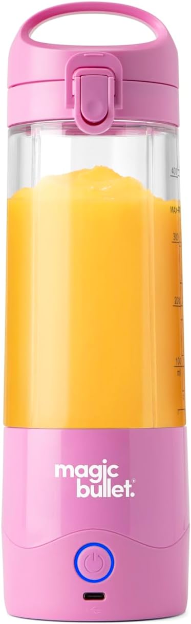 magic bullet Portable Blender MBPB50100FP Flamingo Pink and MBPB50100 Silver Bundle, 16 oz