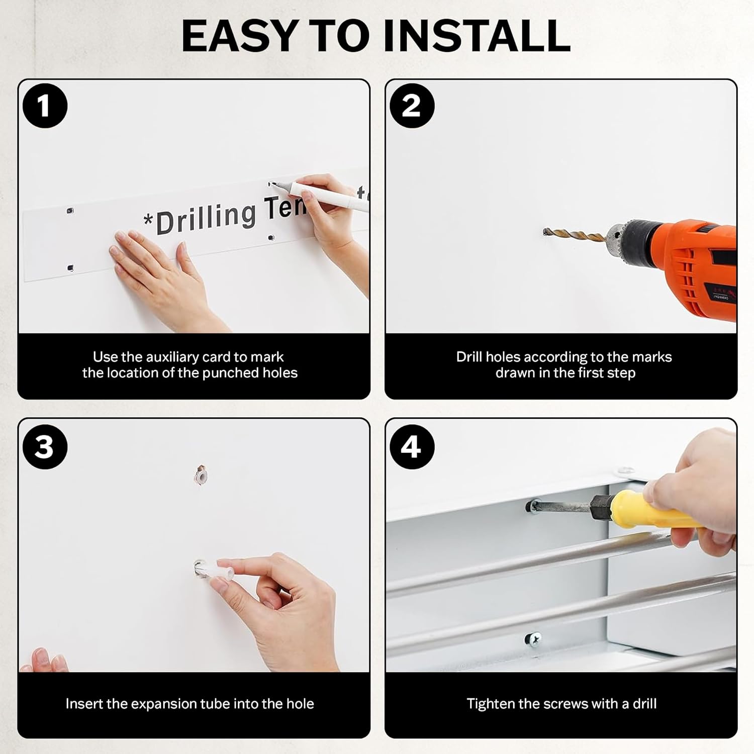 Wall Mounted Drying Racks for Laundry (31.5 Inches Wide) – Retractable Clothes Drying Rack Wall Mounted with Carbon Steel Panel 6 Knobs & 5 Aluminium rods, Wall Drying Rack with Screws (White)