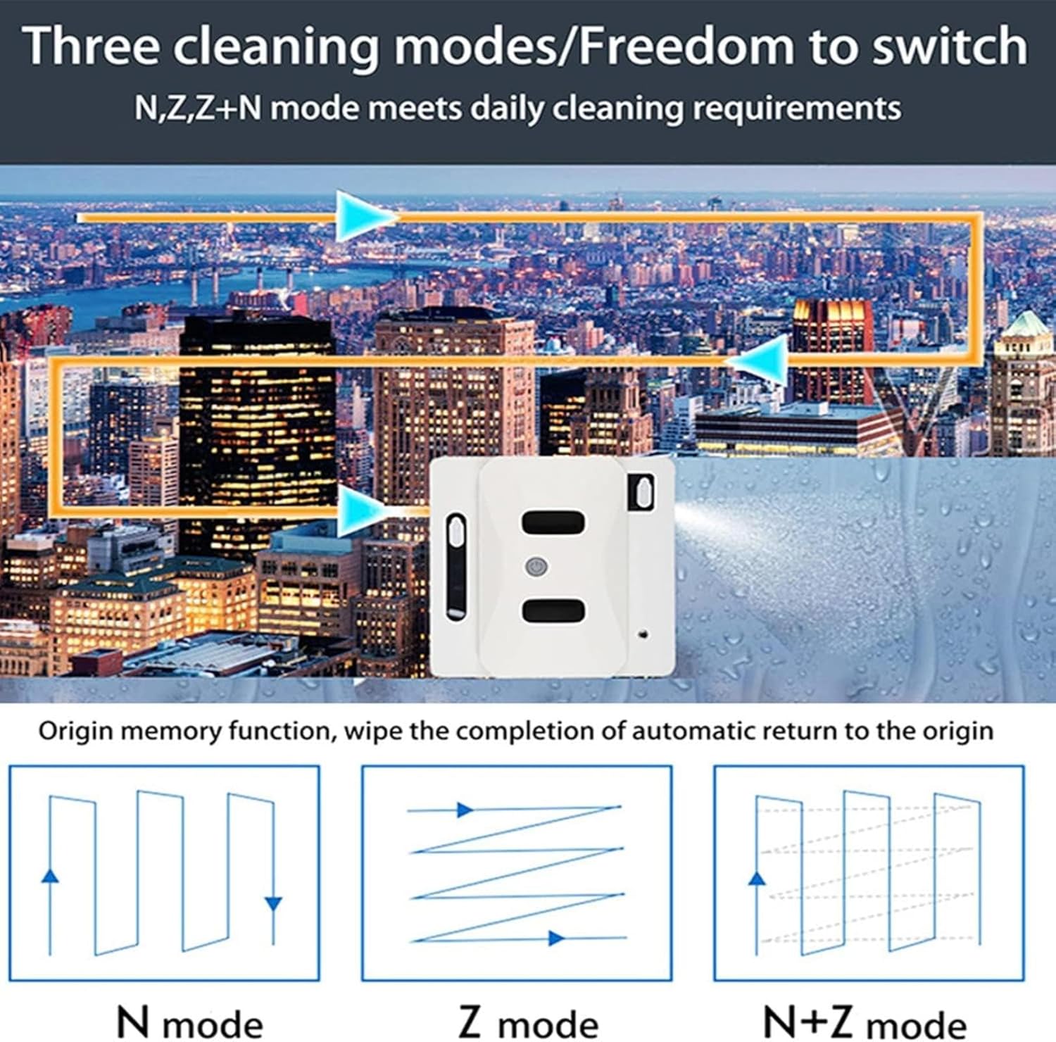 Window Cleaner Robot Electric Window Cleaning Machine with Dual Water Tanks Auto Water Spray,Smart Glass Cleaning Robotic with App & Remote
