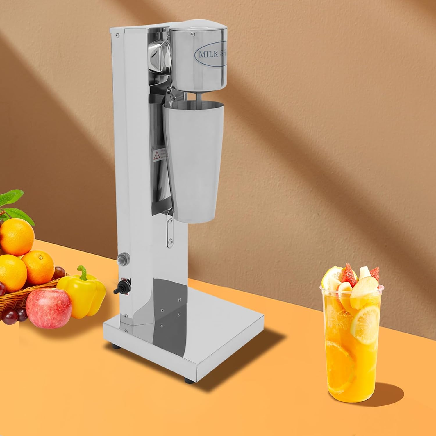 Milk Shaker Blender 18000RPM Single Head Stainless Steel Milkshake Maker with 22ounces Cup Commercial Electric High Speed Drink Mixer Machine for Restaurant Cafe Bar