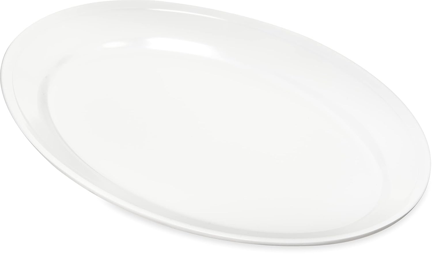 Carlisle FoodService Products Plastic Oval Platter Oval Tray with Rim for Home and Restaurant, Plastic, 12 x 8.5 Inches, White, (Pack of 12)