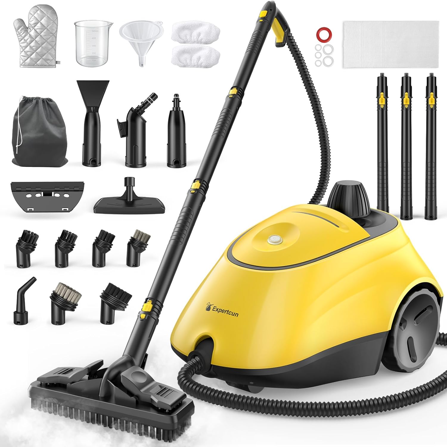 Heavy Duty Steam Cleaner, 1500W High-Temperature Mop with 26 Accessories, 1.4L Portable Tank, Chemical-Free Cleaning for Floors, Tiles, Cars & More, Child Lock for Safety, Easy Operation