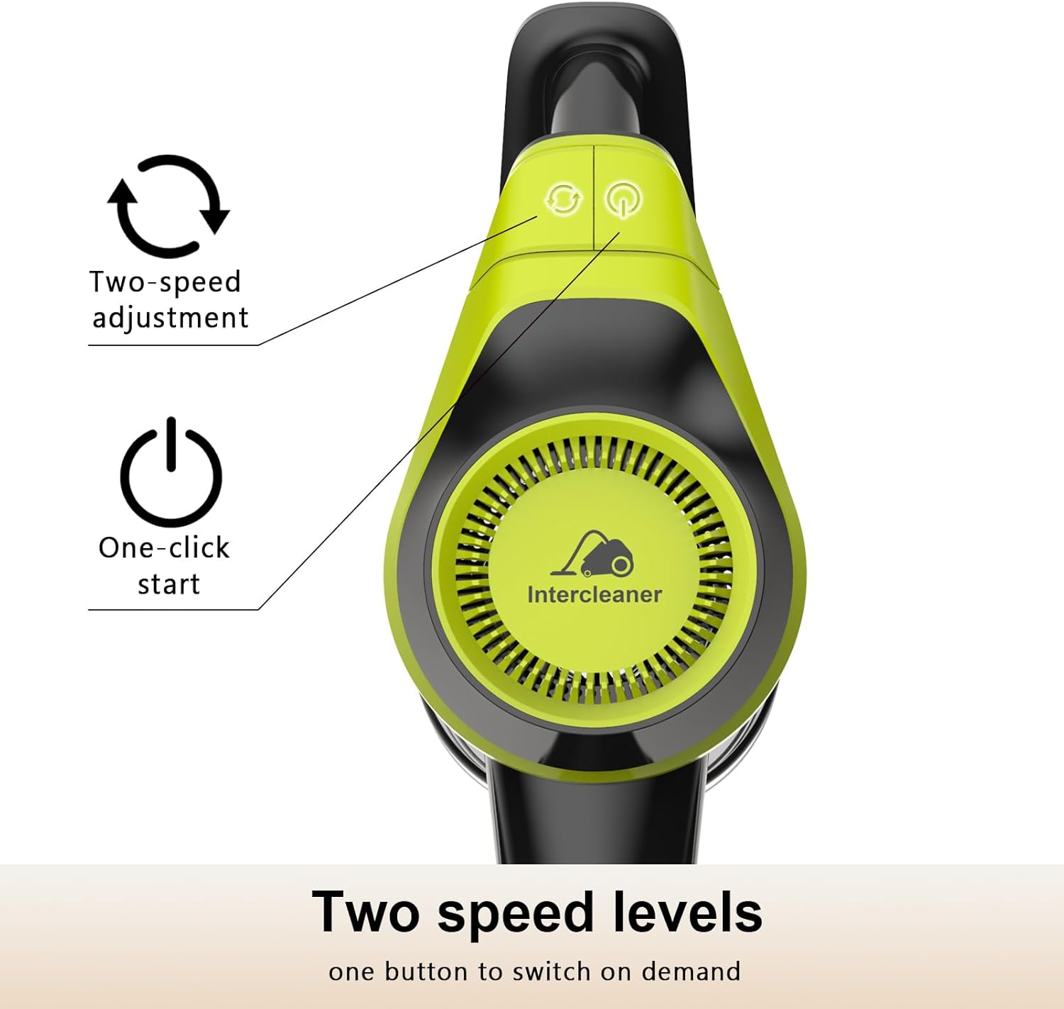 Intercleaner 23Ft Corded Vacuum Cleaner,2 Operation Mode Powerful Suction Stick,19''-30'' Adjustable Tube Handheld Vac for Hard Floors Carpets Pet Hair,Wall Mount Storage