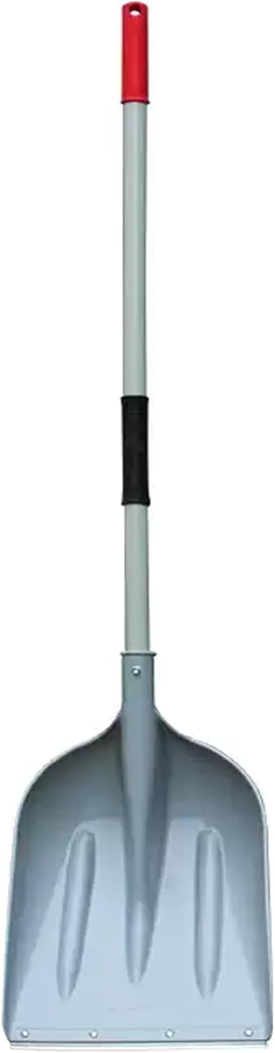 Snow Shovel Grey Black Large Capacity Lightweight Aluminum Snow Removal Shovel with Ice Scraper for Garden Car Camping Outdoor Winter(156x37x50cm-61.4x14.6x19.7in)