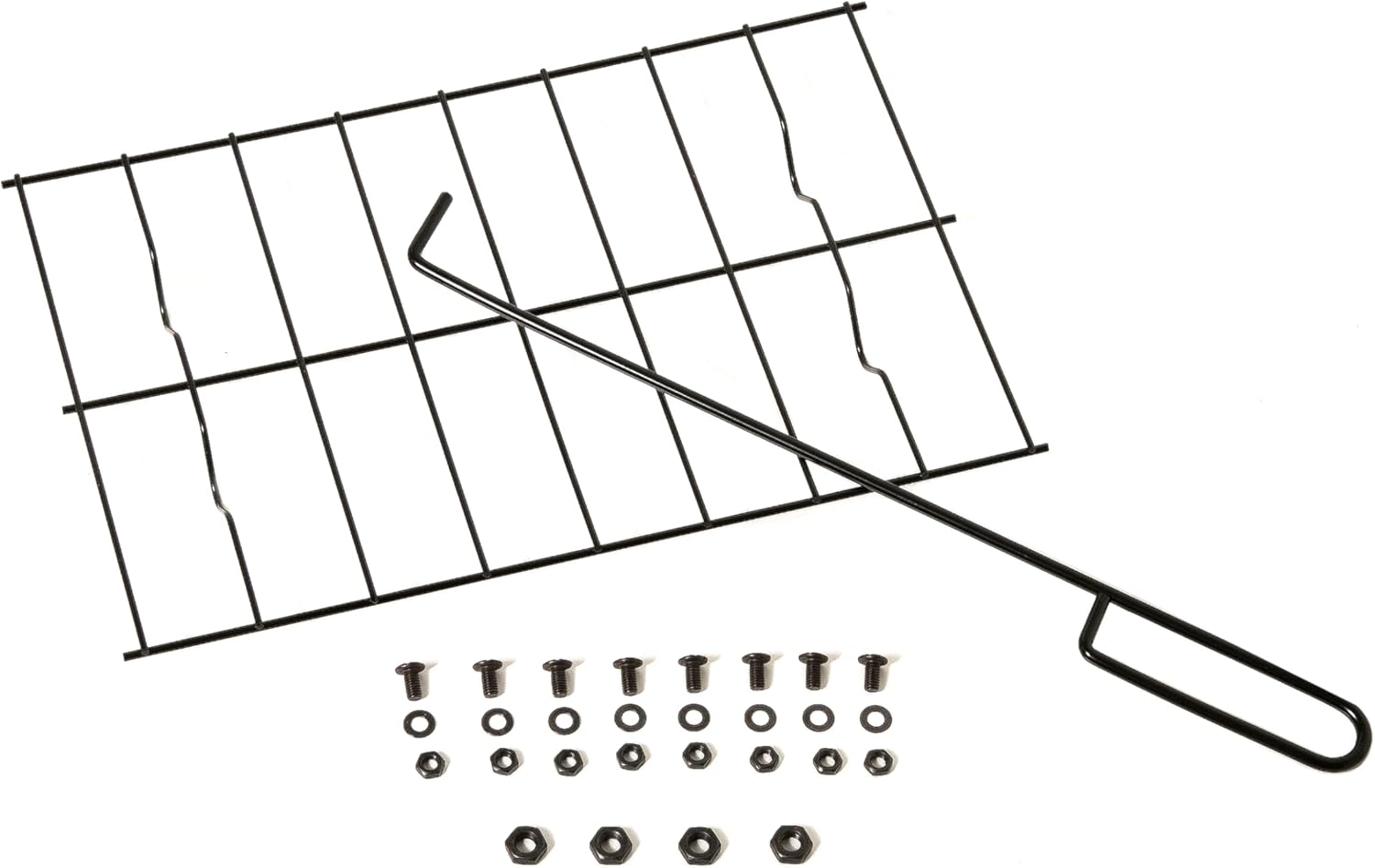 Outdoor Wood Burning Fireplace, Black Steel, 32.3x17.7x36.8 Inch, with Log Storage, Mesh Screen, Chimney Design, Fire Pit for Patio, Backyard