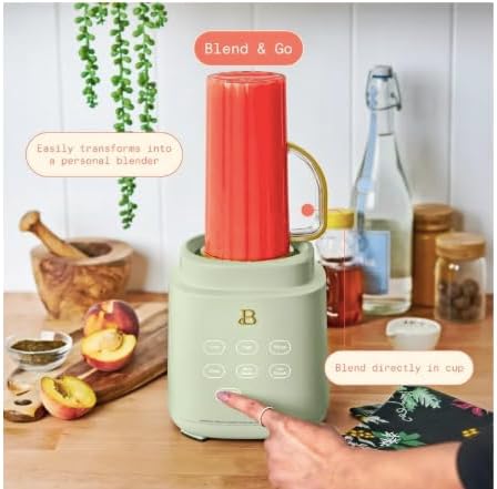 Beautiful PowerExact Blender System Touch Activated High Performance With On The Go 20 oz Cup (Sage~Green)