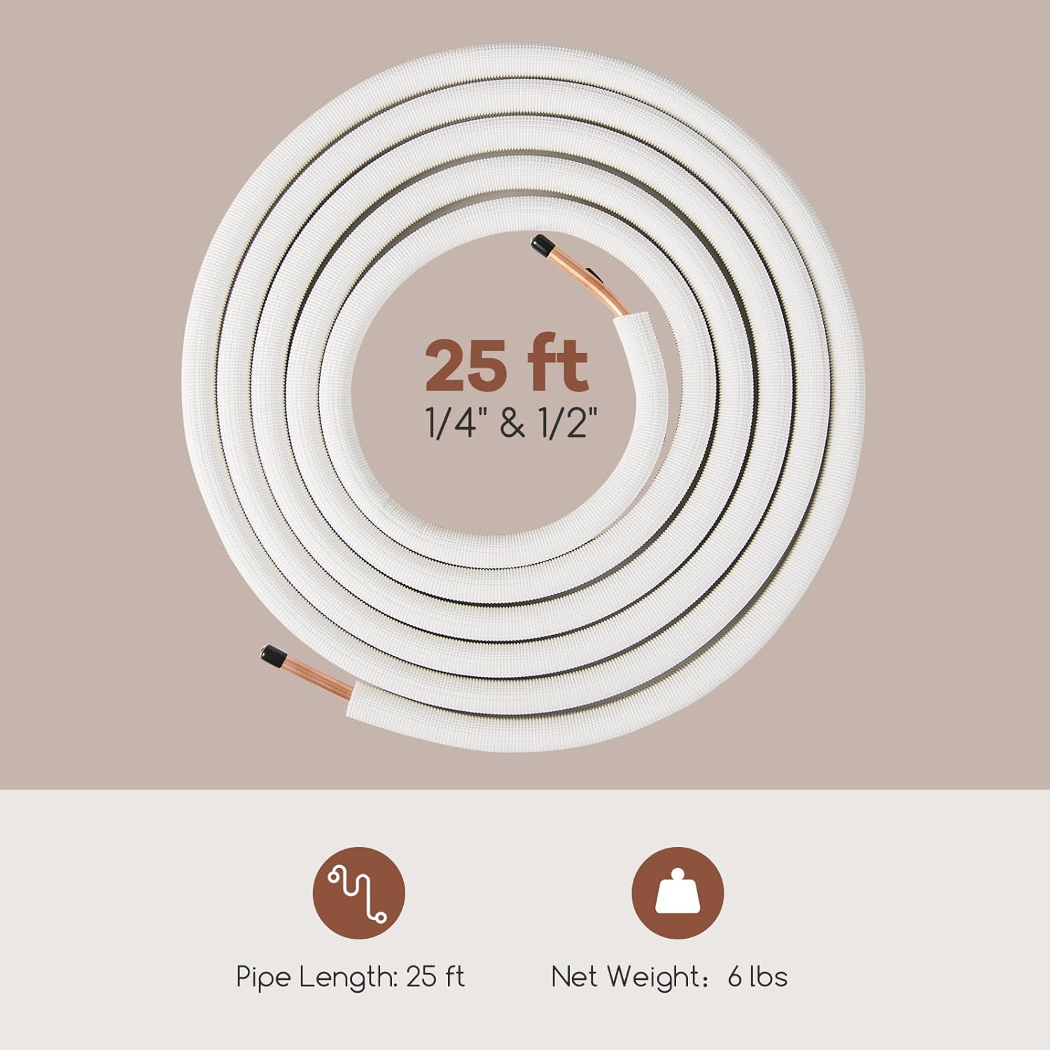 ARLIME 25 Ft. Mini Split Line Set, 1/4