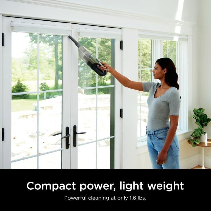 Shark Cordless Handheld Vacuum Cleaner – HyperVelocity Suction, Lightweight & Portable, XL Dustbin, Washable Filter, Pet Hair Tool & Crevice Tool – Green