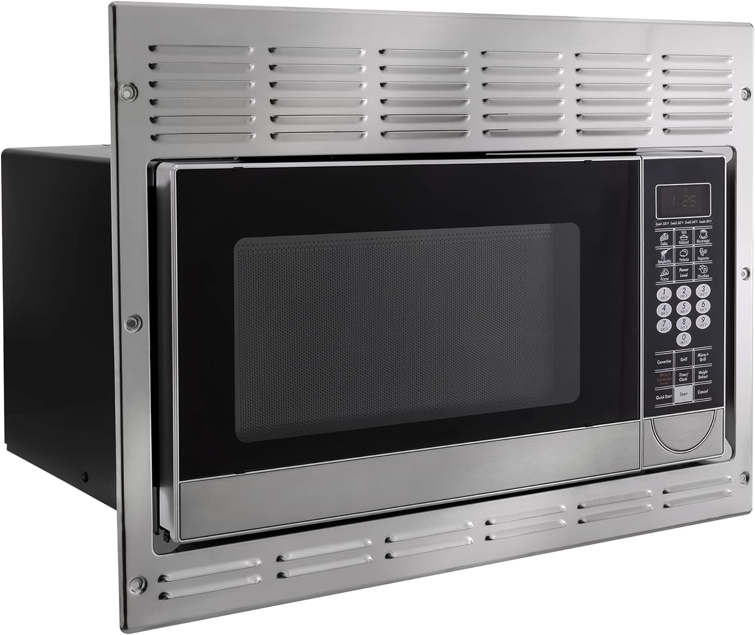 RecPro RV Convection Microwave Stainless Steel 1.1 cu. ft | 120V | Microwave | Appliances | Direct Replacement for Greystone