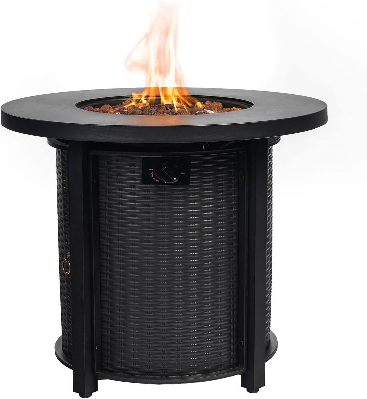 Penau 30inch Propane Round Fire Table, 40000BTU Steel Fire Pit Table, Durable Construction, Outdoor Heating Solution