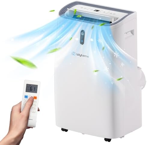 14,000 BTU Portable Air Conditioners for Room Up to 700 Sq.Ft, Cool, Heat, Dehumidifier & Fan 4 in 1 Portable AC Unit, Room Air Conditioner with LED Display & Remote/24 Hrs Timer/Auto Swing