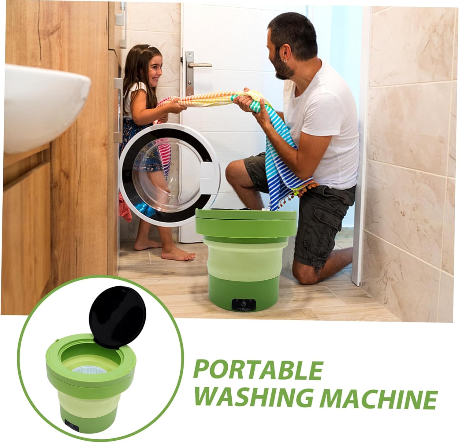 Mikikit Portable Washing Machine Compact Lightweight Washer for Travel Dorm Apartment High Speed Rotation Efficient Laundry Machine for Shirts Dresses Shirts US Plug Portable Washer for